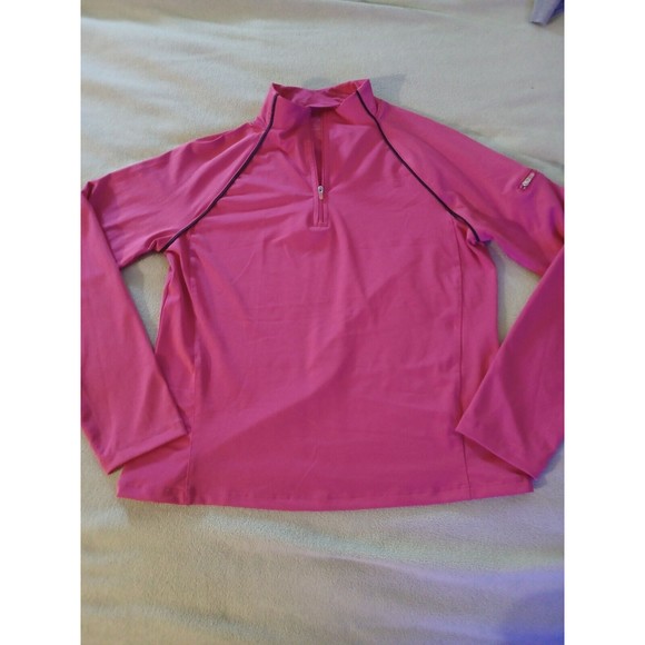 Gap Body Pink Blue Trim 1/4 Zip Moisture Wicking Jacket Women's Medium S… - Picture 1 of 7